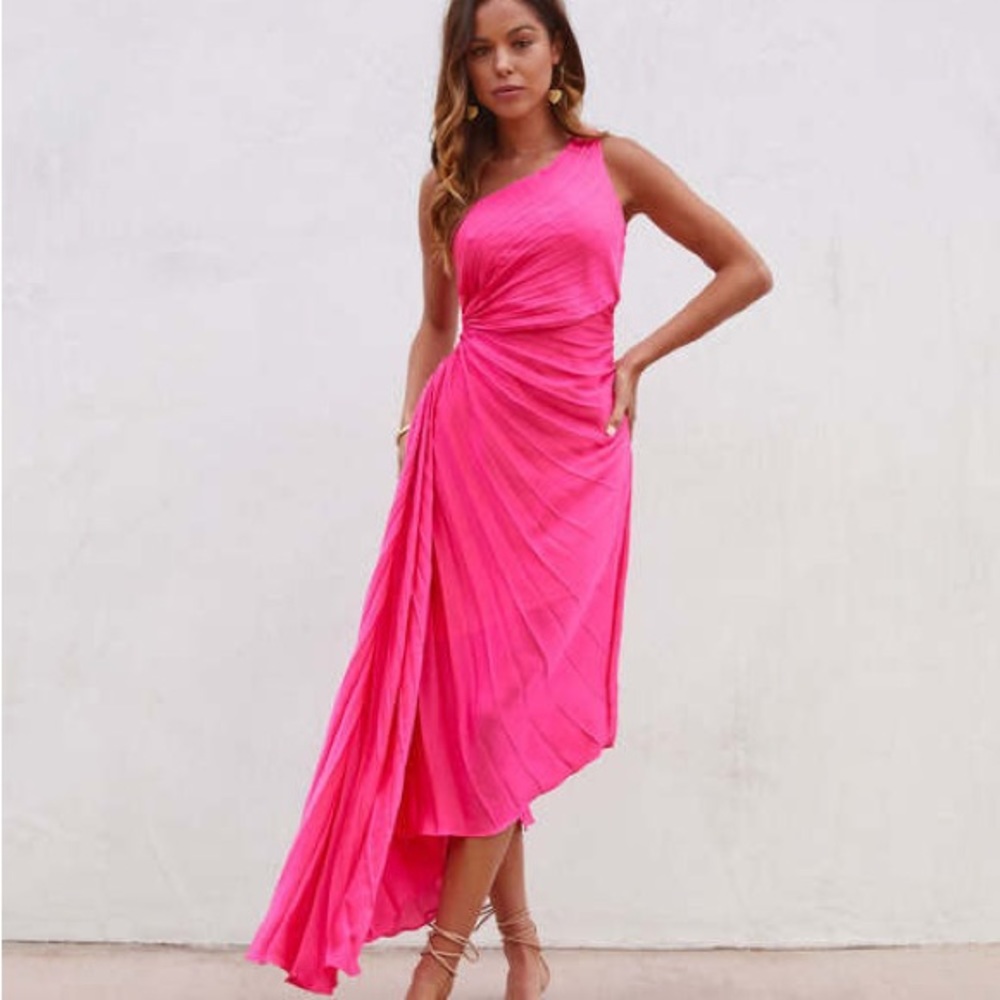 Barbie Pink ultimate summer wedding guest dress.